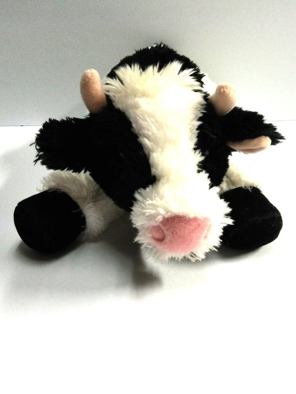 Aurora Mini Flopsie COW Mae Bell Plush Black and White 13" Long 2015 Floppy Toy